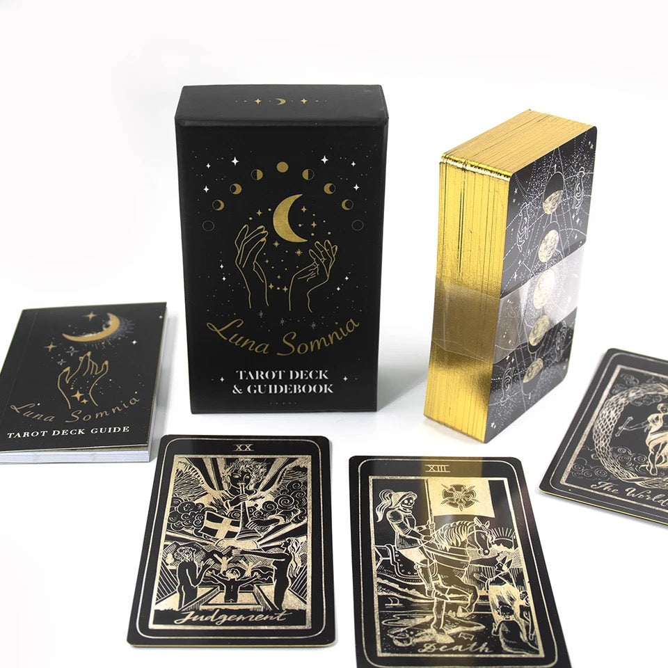 Luna Somnia Tarot Deck With Guidebook & Box 78 Cards Full Deck Moon Dreams  Starry Magic Celestial Astrology Black Gold Divination Tool -  Canada